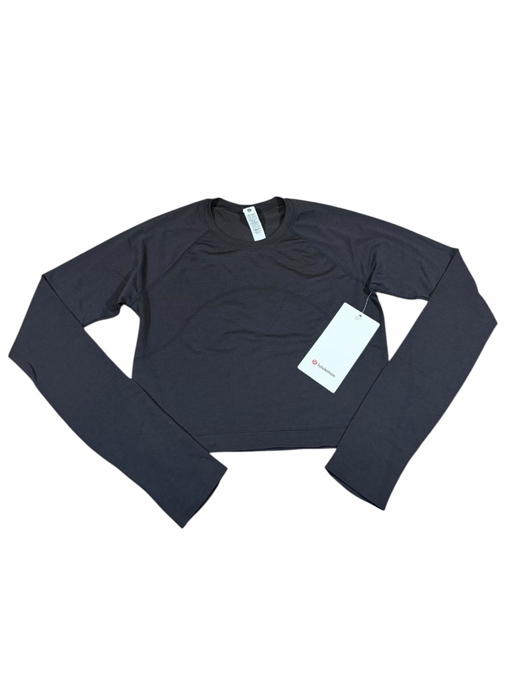 NWT Lululemon Swiftly Tech Cropped Long-Sleeve Shirt 2.0 (Black) Size 8